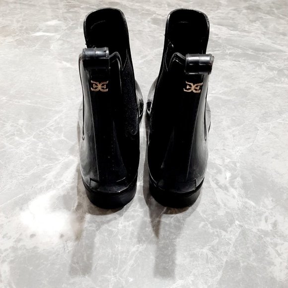 Sam Edelman Glossy Chelsea Rain Boots Protective Blk Rubber Women's SZ 6 - Picture 5 of 6
